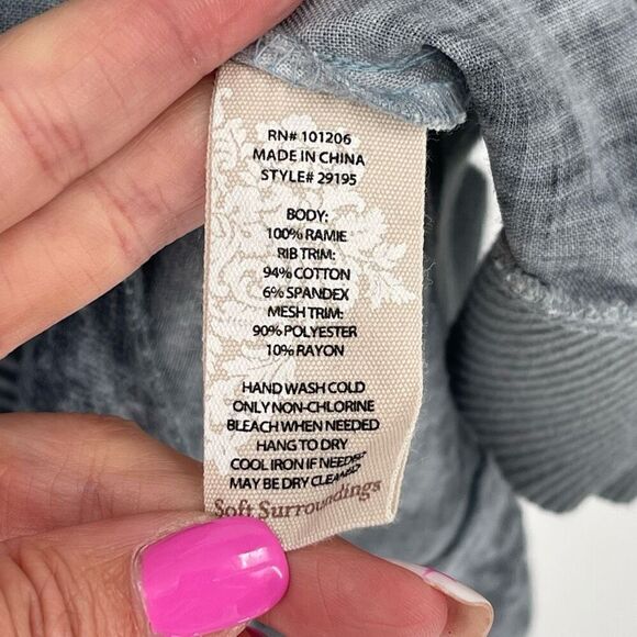 Soft Surroundings Ocean Fade Tunic Top Sleeveless Slate Blue Women Medium 29195 - Picture 8 of 8